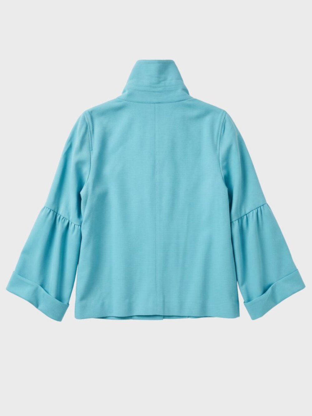 NWT Per Se Teal Double-Breasted Cropped Jacket | Funnel Neck 98% Wool - Picture 2 of 11